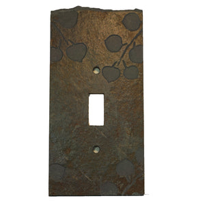 Aspens Ebony Antiqued Stone Switch Plate