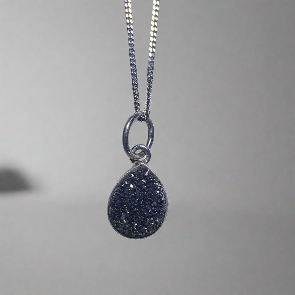 Silver Druzy Agate Necklace