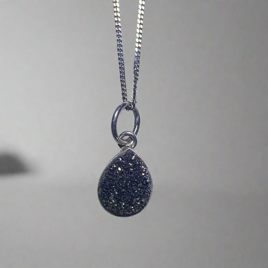 Silver Druzy Agate Necklace