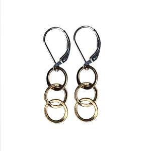 14kt Goldfill Interlocking Circle Drop Earrings