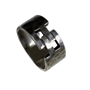 Hammered Sterling Hinge Ring