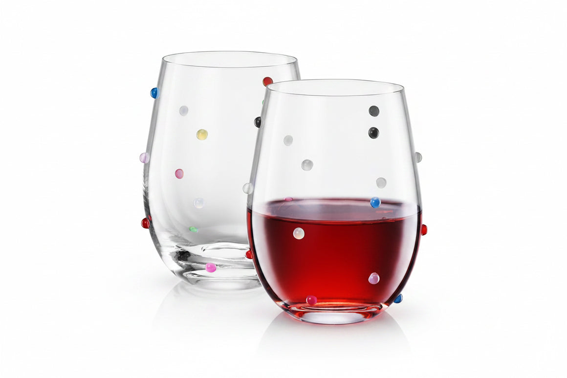 Khen Confetti Stemless Wine - Set of 2