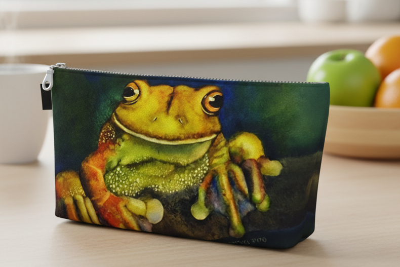 Handsome Frog Zipper Make Up Bag