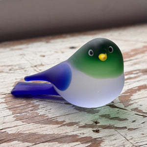 Murano Glass Bird (Green Head with Blue)