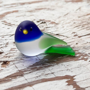 Small Murano Glass Bird (Dark Blue Head)