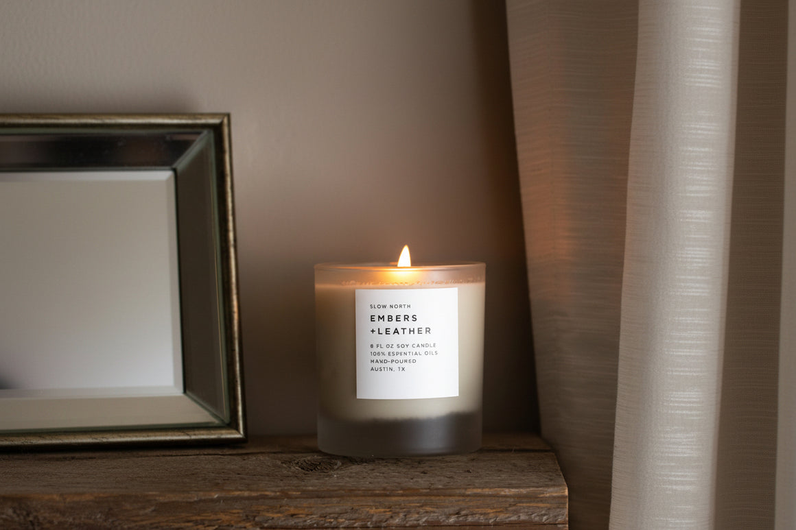 Embers + Leather - Signature Candle (Vetiver + Cedar + Patchouli)