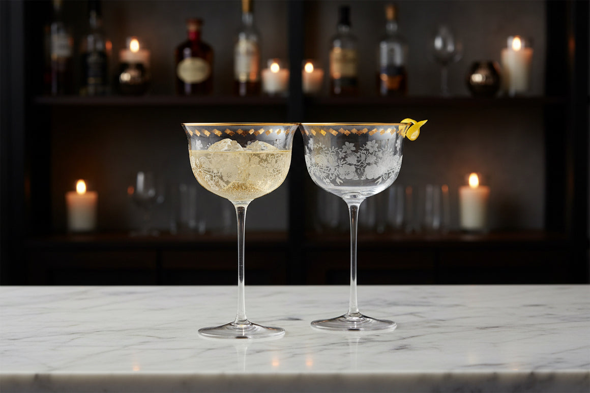 Trevi Champagne Coupe Cocktail Glassware, Set of 2