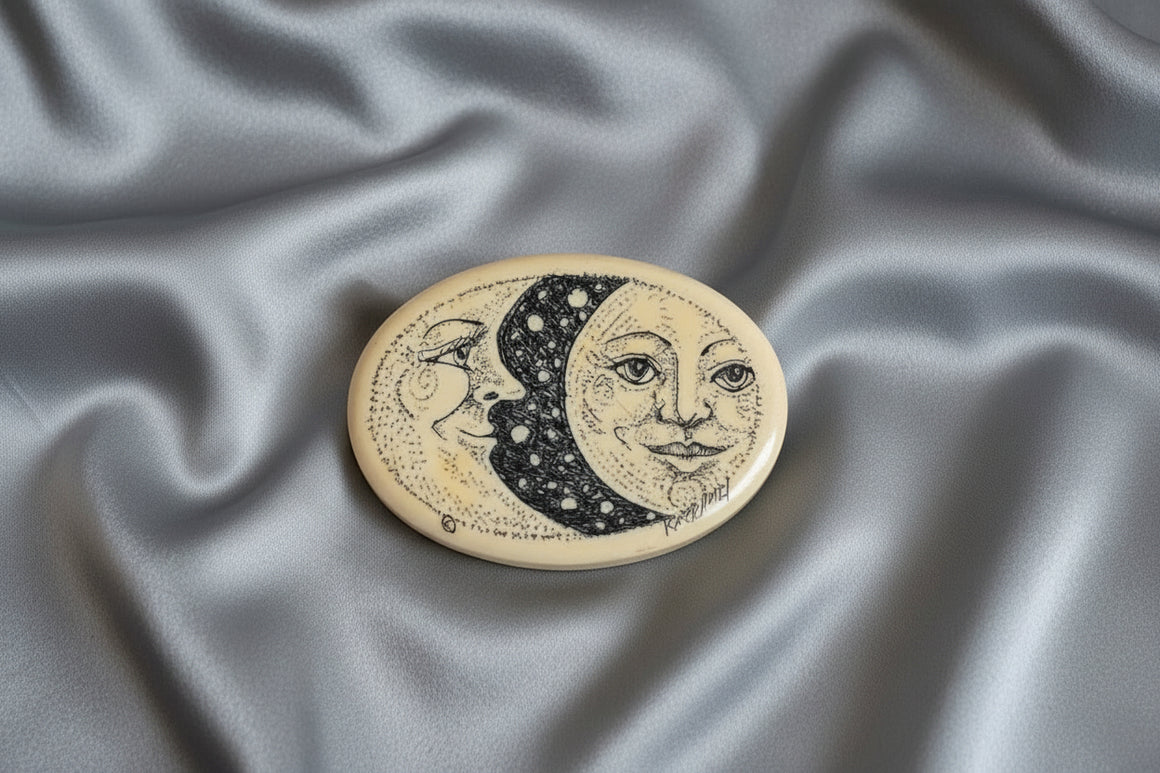 Small Oval Crescent Full Moon pin by Tree of Life