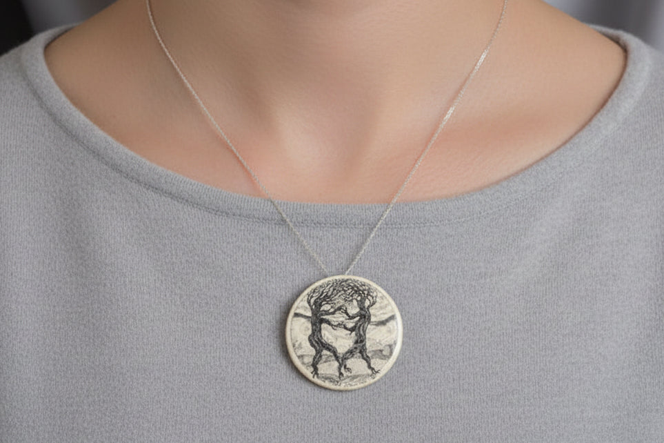 "Dancing Trees"  Pin or Necklace by Tree of Life