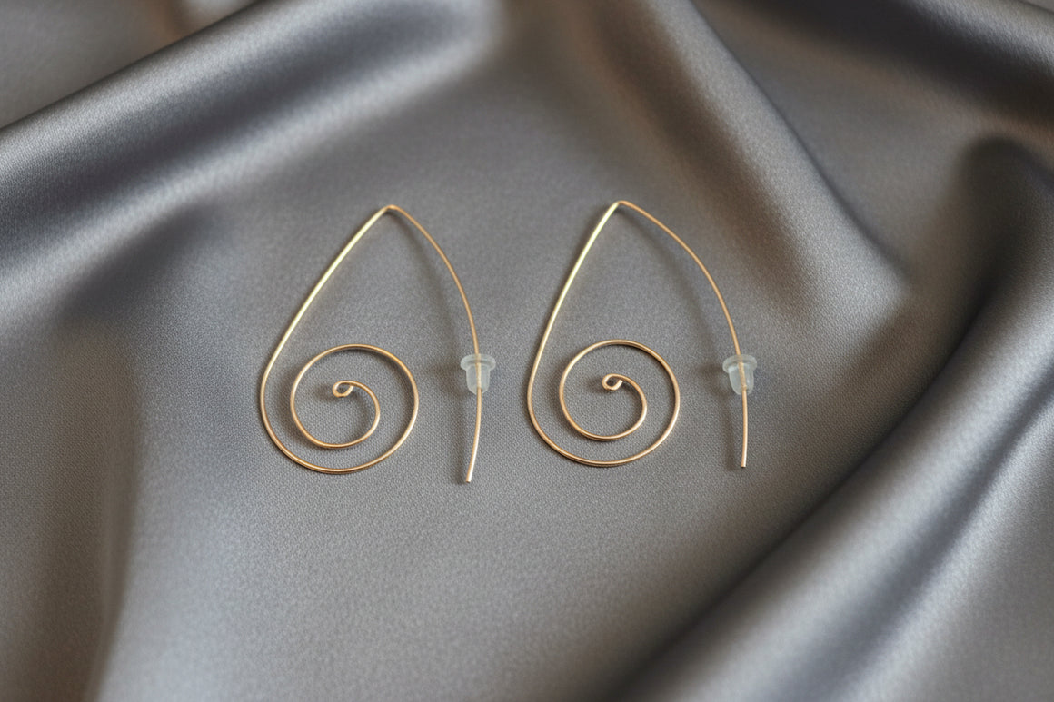 Spiral Geometric Goldfill Earrings by Susan Rosengard