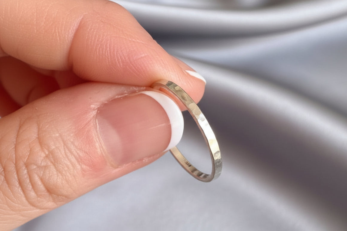 Hammered 2mm Width Sterling Band
