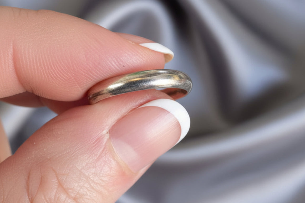 Polished 3mm Width Rounded Sterling Silver Band