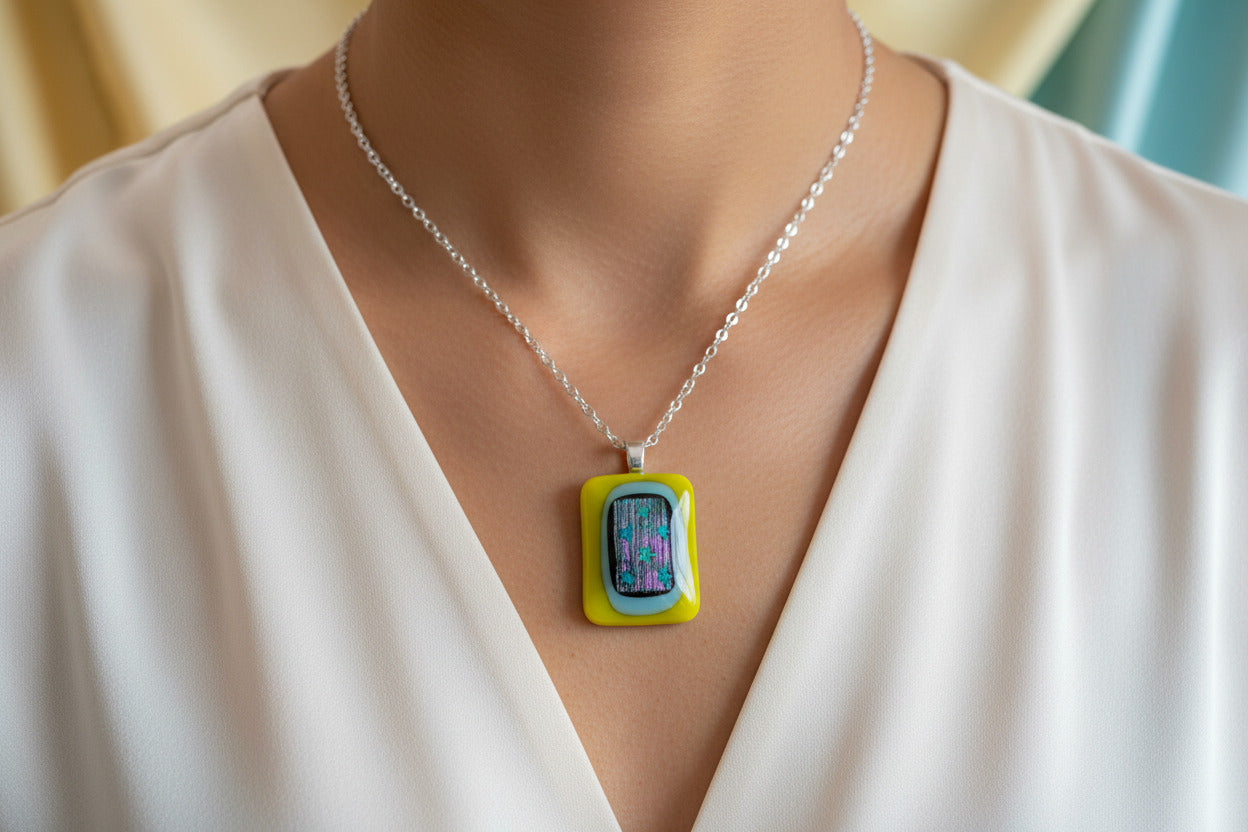 Fused Glass Tiny Stars Necklace