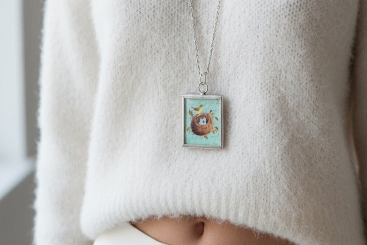 Framed, Double Sided "Then Sings My Soul" Necklace