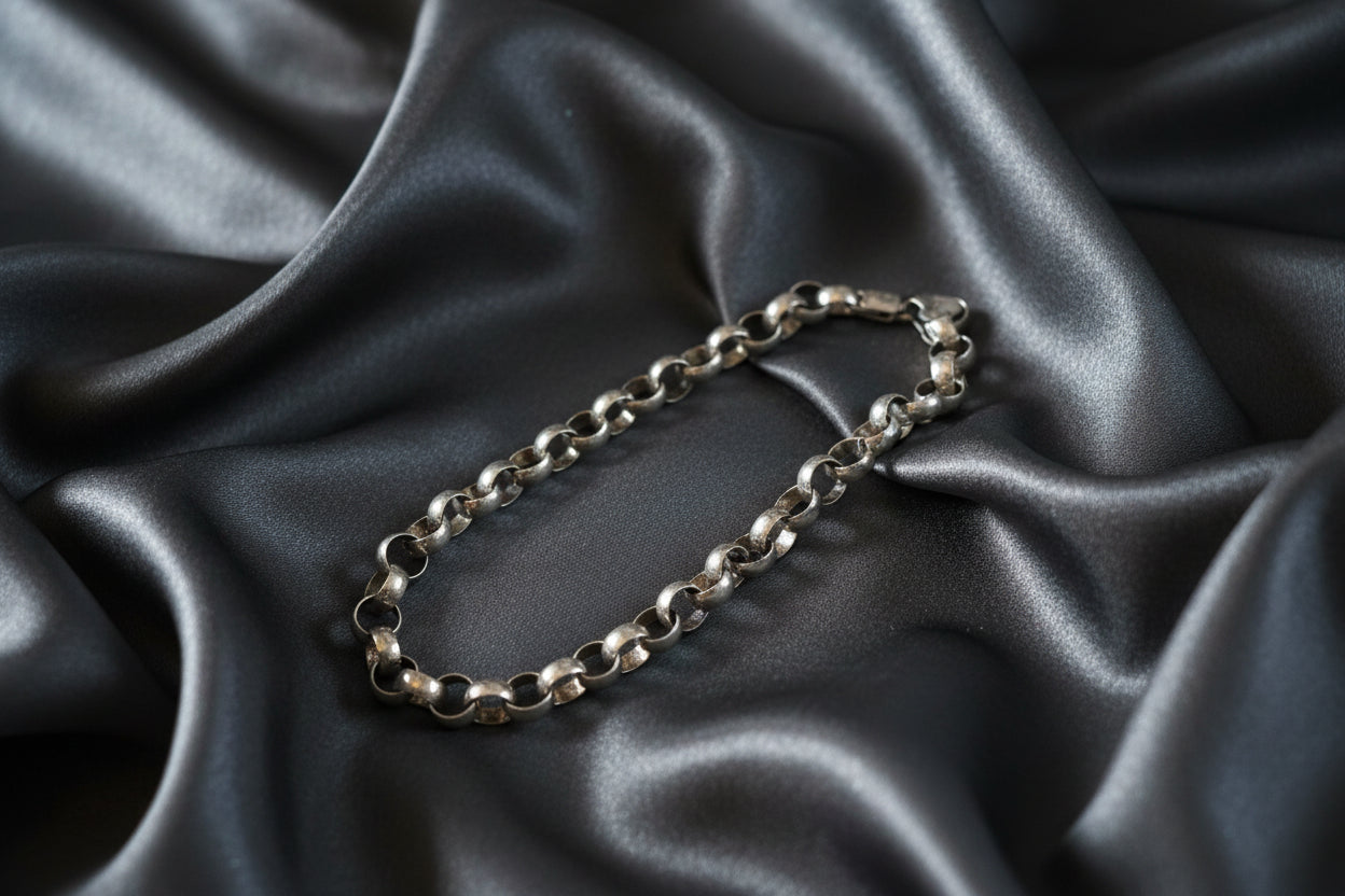 Yolo chain w/lobster clasp Sterling Silver 9" Bracelet