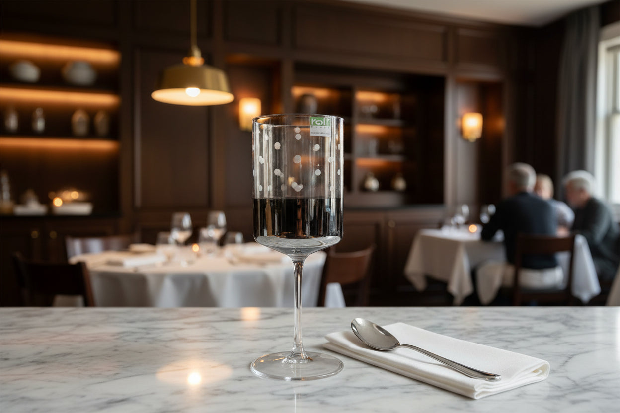 Rolf Glass Mercury Band and Polka Dot Cordial Glasses