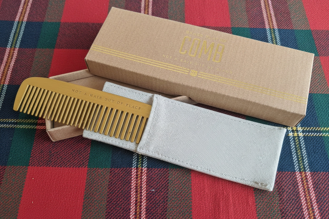 Brass Plated Engraved Comb- Not a hair out of place