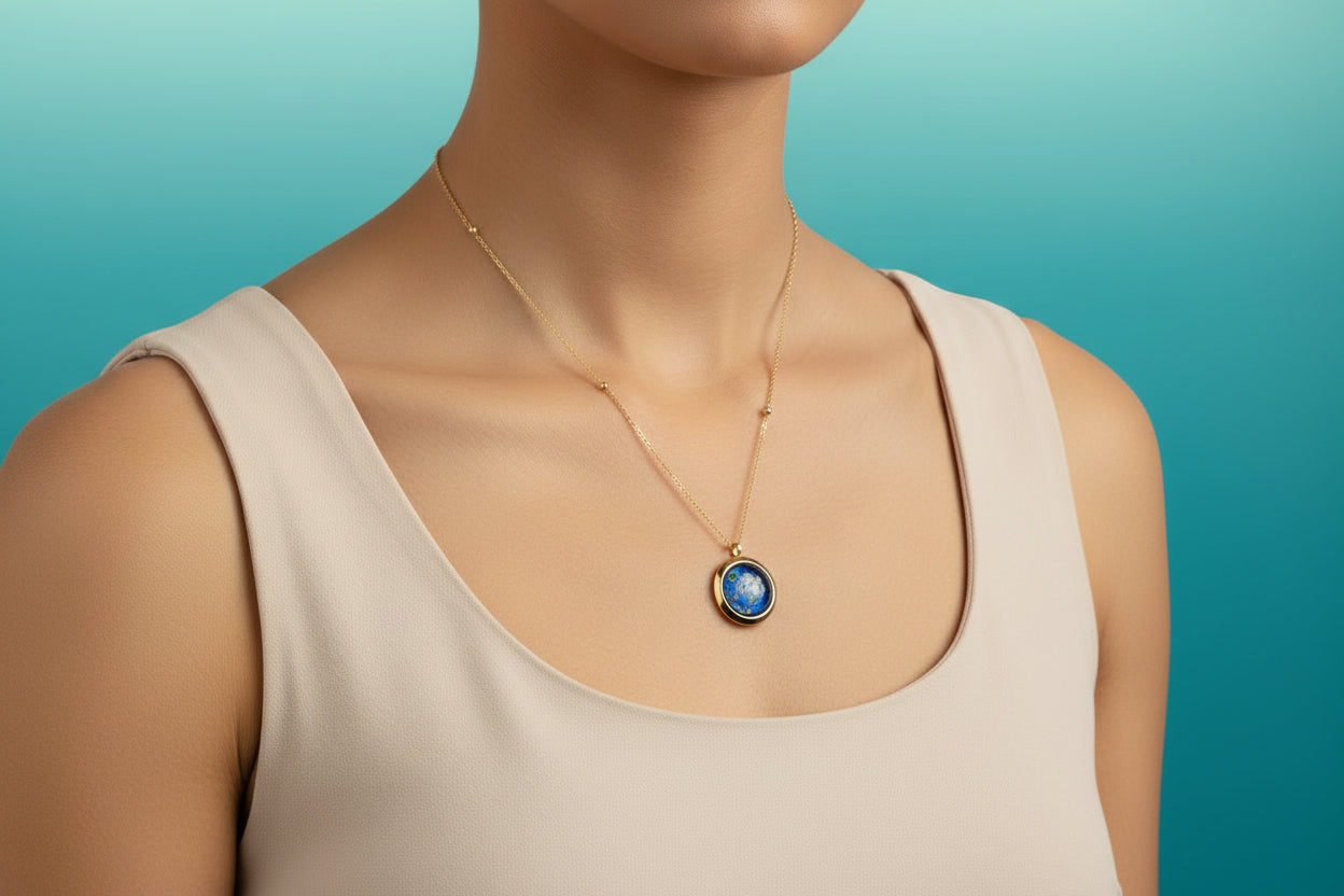 Peacock Feathers 20" Chandelier Necklace by Jamie Barthel