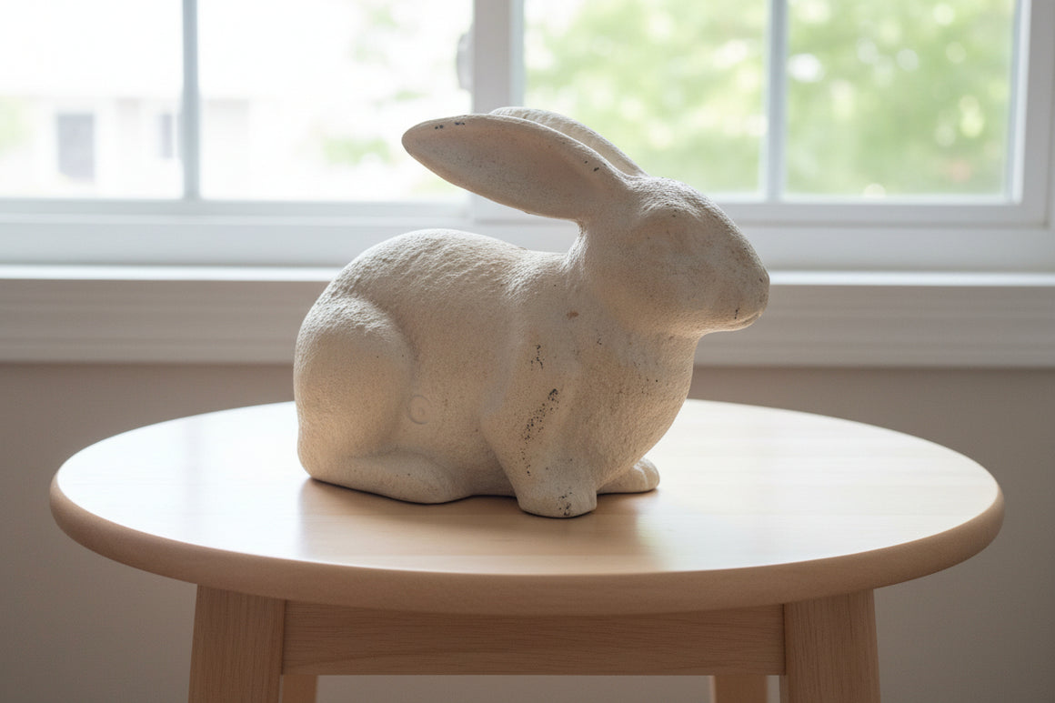 Cast Iron White Rabbit