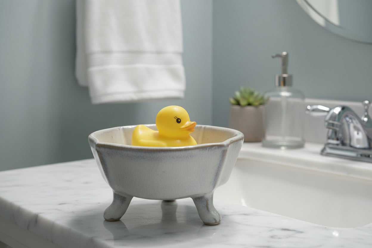 Footed Ceramic Soap Dish