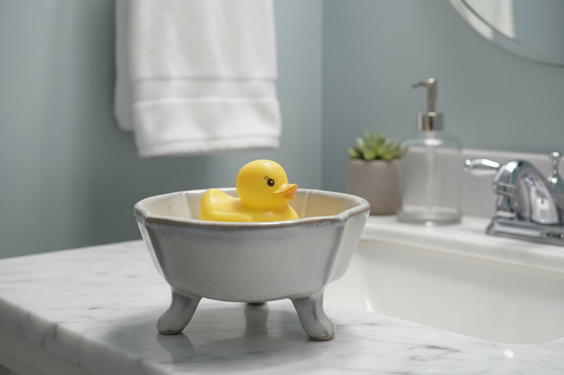 Footed Ceramic Soap Dish