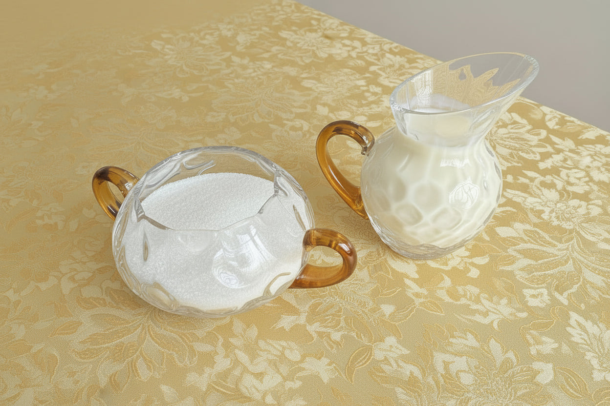 Union Street Glass Signed Matching Sugar and Creamer Set