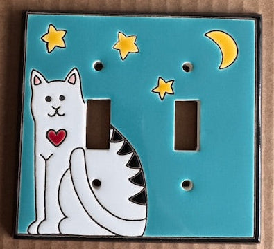 Folk Art Cat Switch Plate