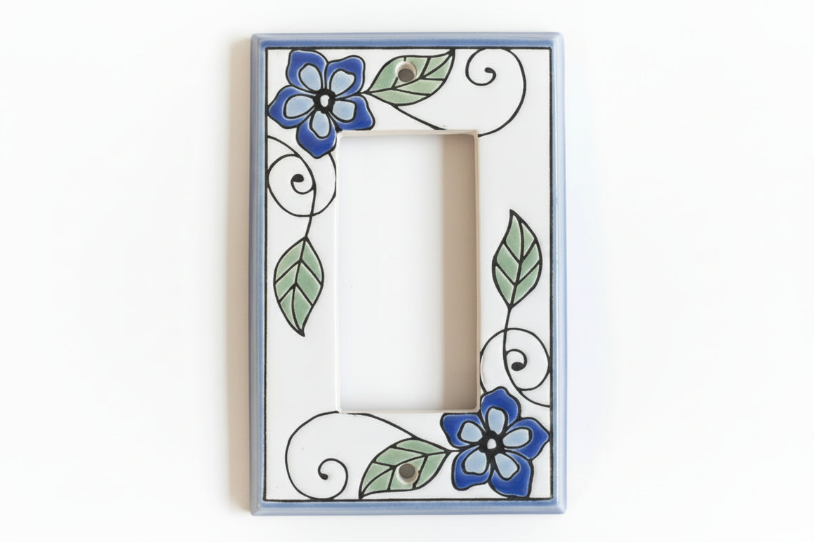 Blue Blossoms Switch Plate