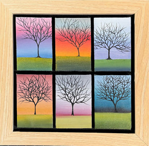 Tiny Trees Collection (6) Framed in Blonde I