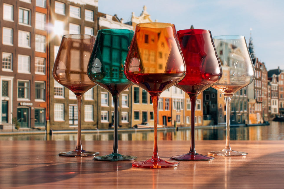 Stagioni Stemmed Wine Glassware, Amsterdam, Set of 5