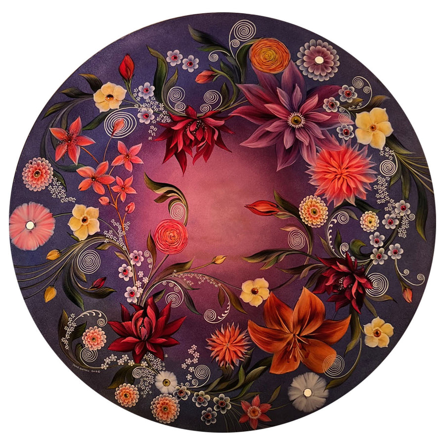 26" Diameter Purple Floral Chandelier