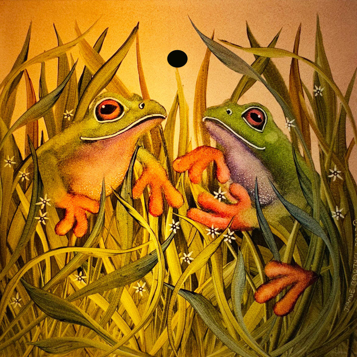 Frog Twins 6" x 6" Window Hanging