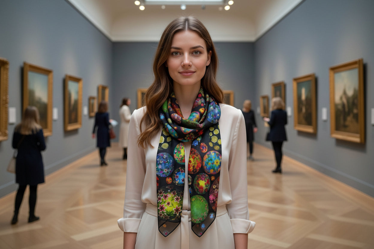 Floral Orbs Scarf by Jamie Barthel