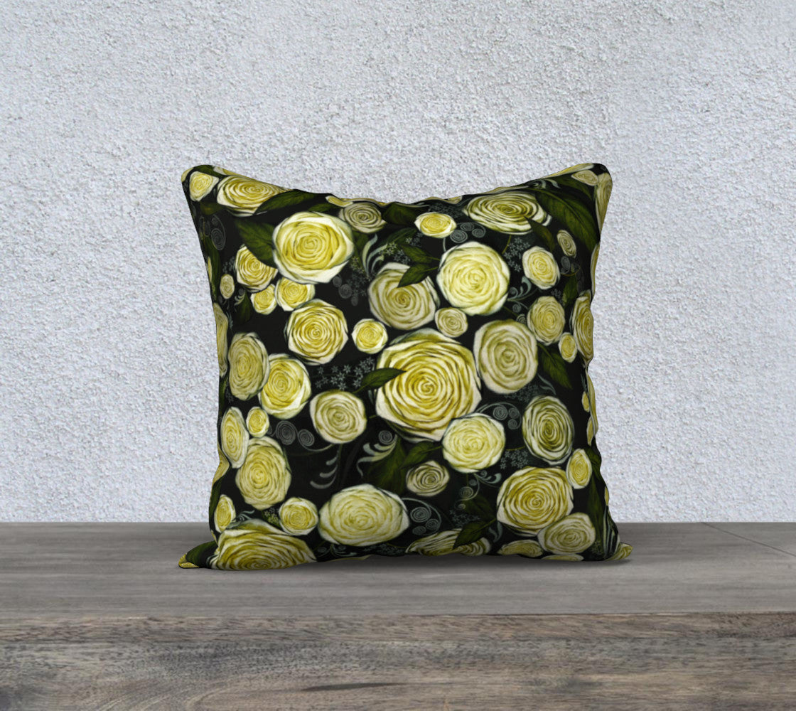 White Roses Pillow by Jamie Barthel