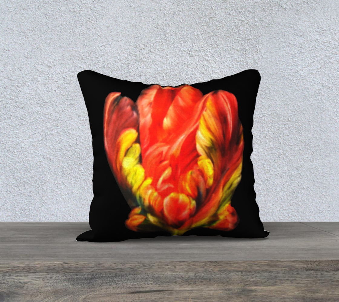 Red Tulip Pillow by Jamie Barthel