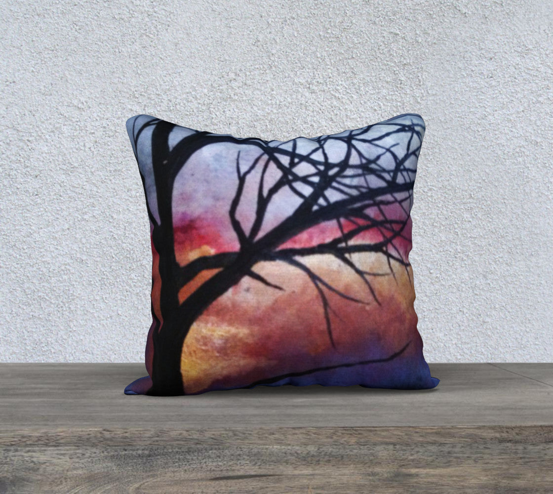 Tree Sunset Pillow by Jamie Barthel