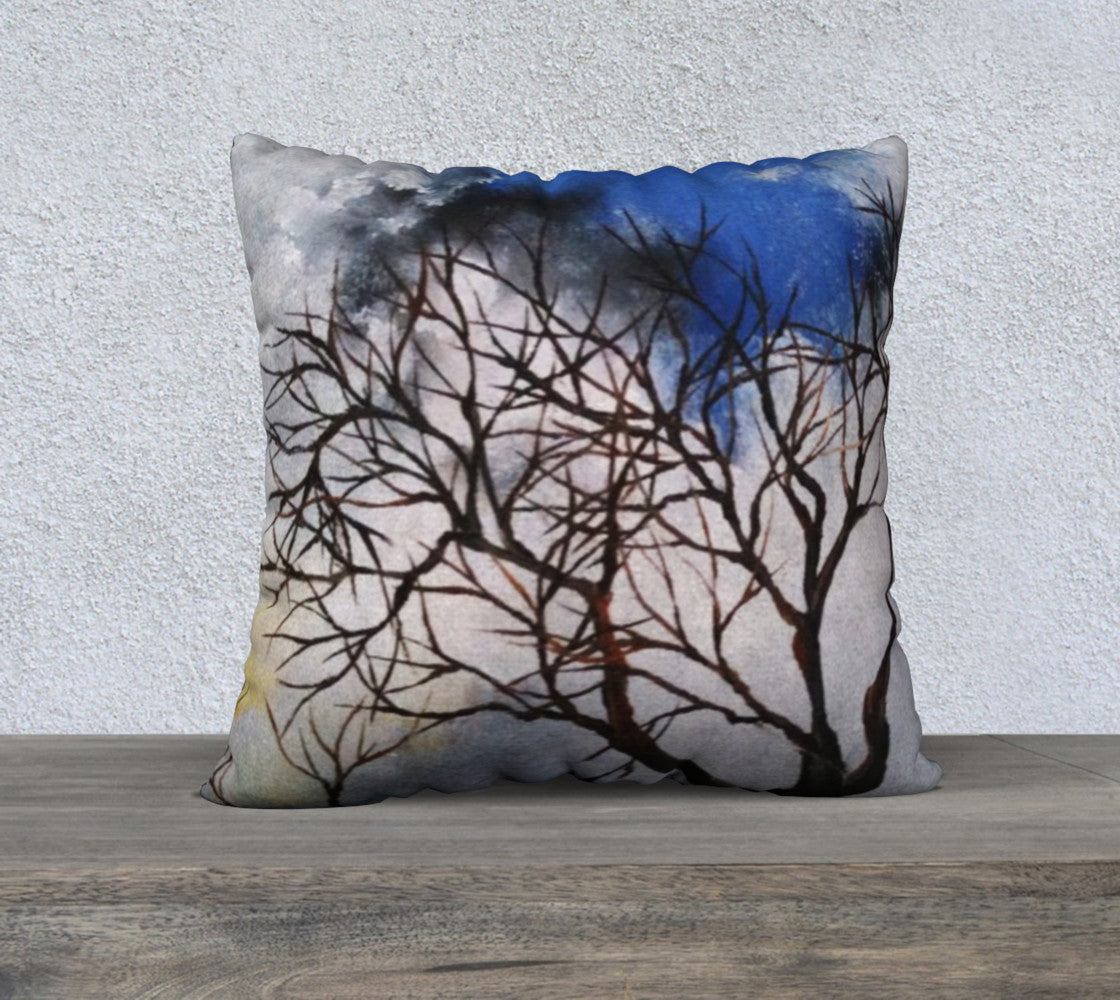 Trees & Clouds Pillow by Jamie Barthel