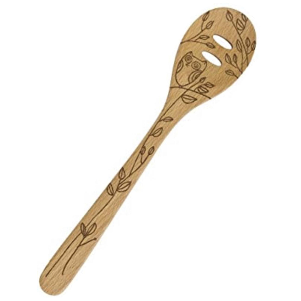 Embossed Beechwood Slotted Spoon