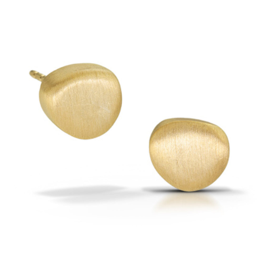 Baby pebble Posts with 14k Matte Gold Vermeil
