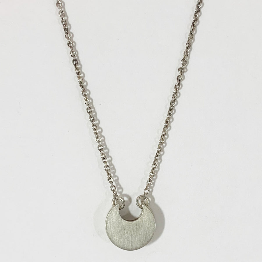 Sterling Circle bud pendant on Small Sterling Chain