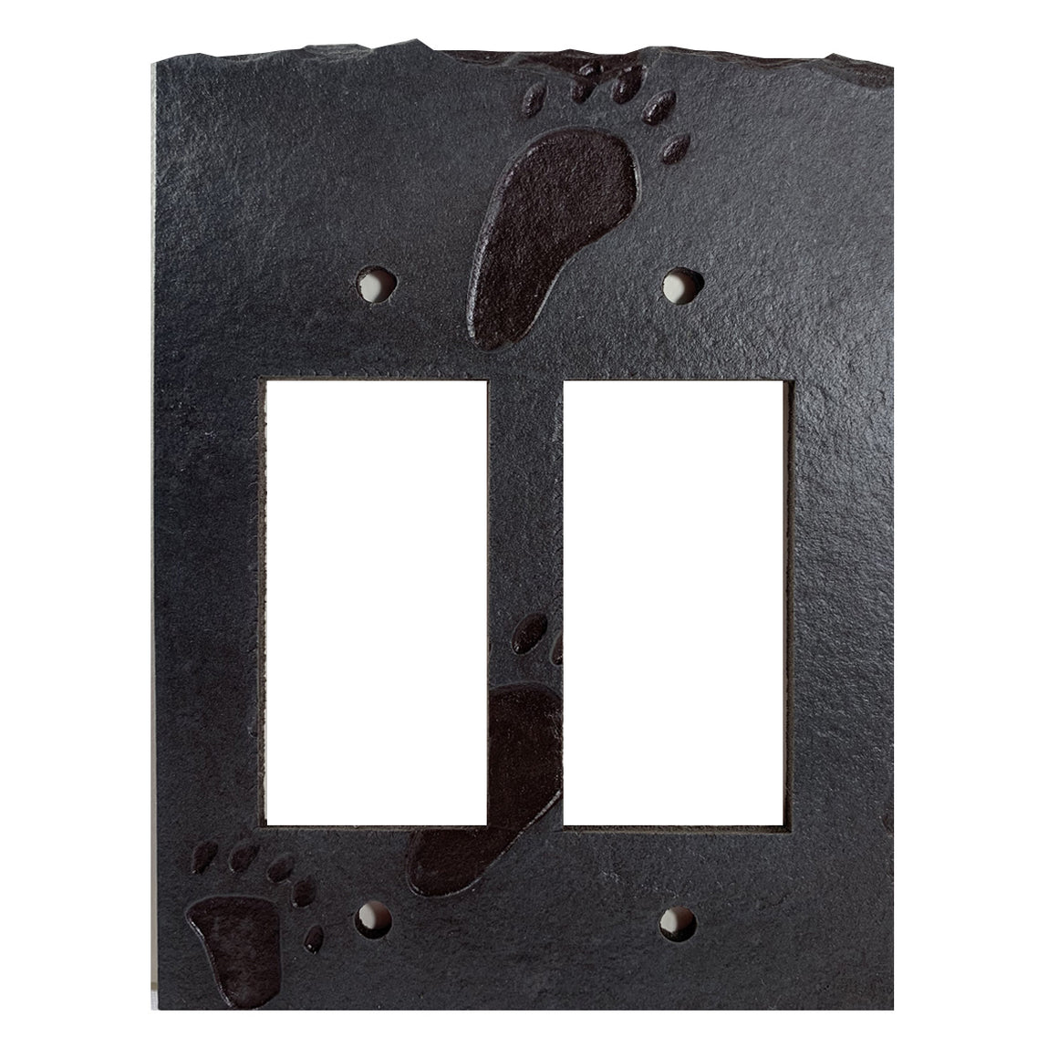 Bear Tracks Ebony Antiqued Stone Switch Plate
