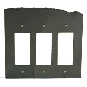 Blank Face Ebony Antiqued Stone Switch Plate