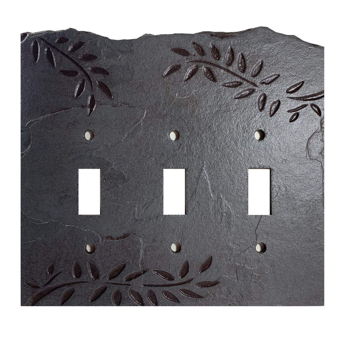 Fern Ebony Antiqued Stone Switch Plate