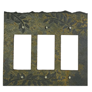 Fern Ebony Antiqued Stone Switch Plate
