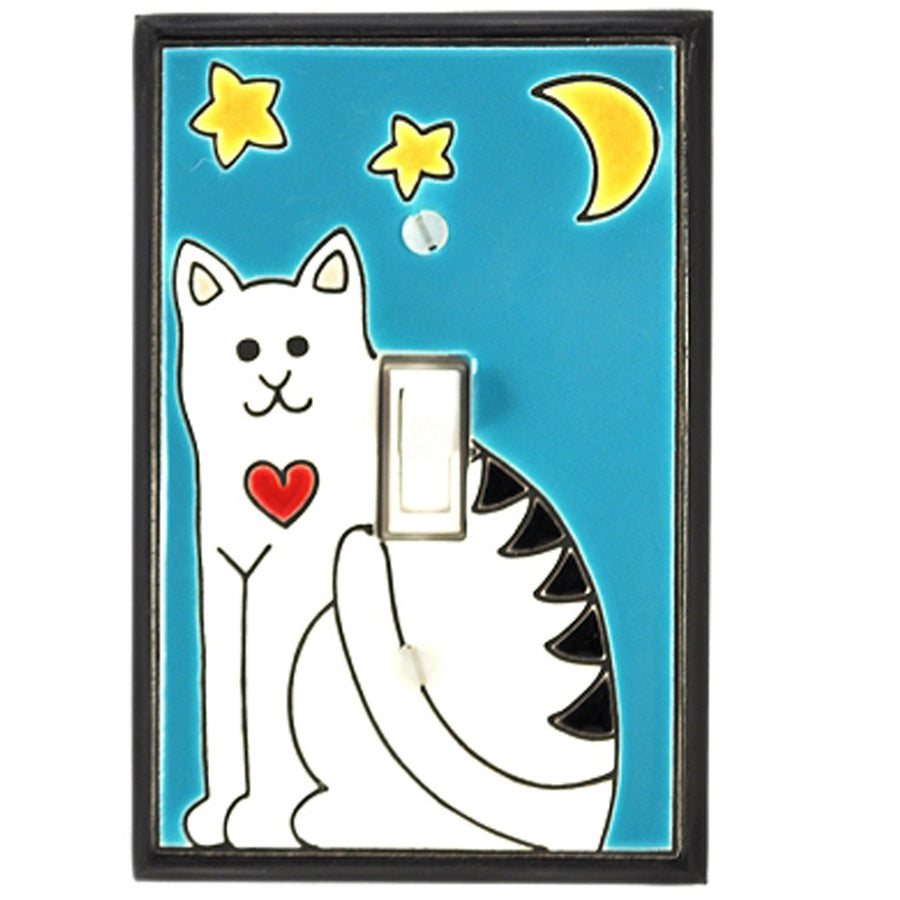 Folk Art Cat Switch Plate