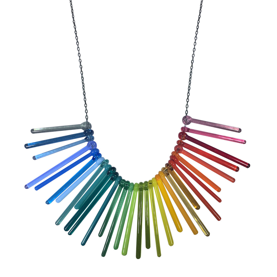 Full Spectrum Glass Rainbow Necklace