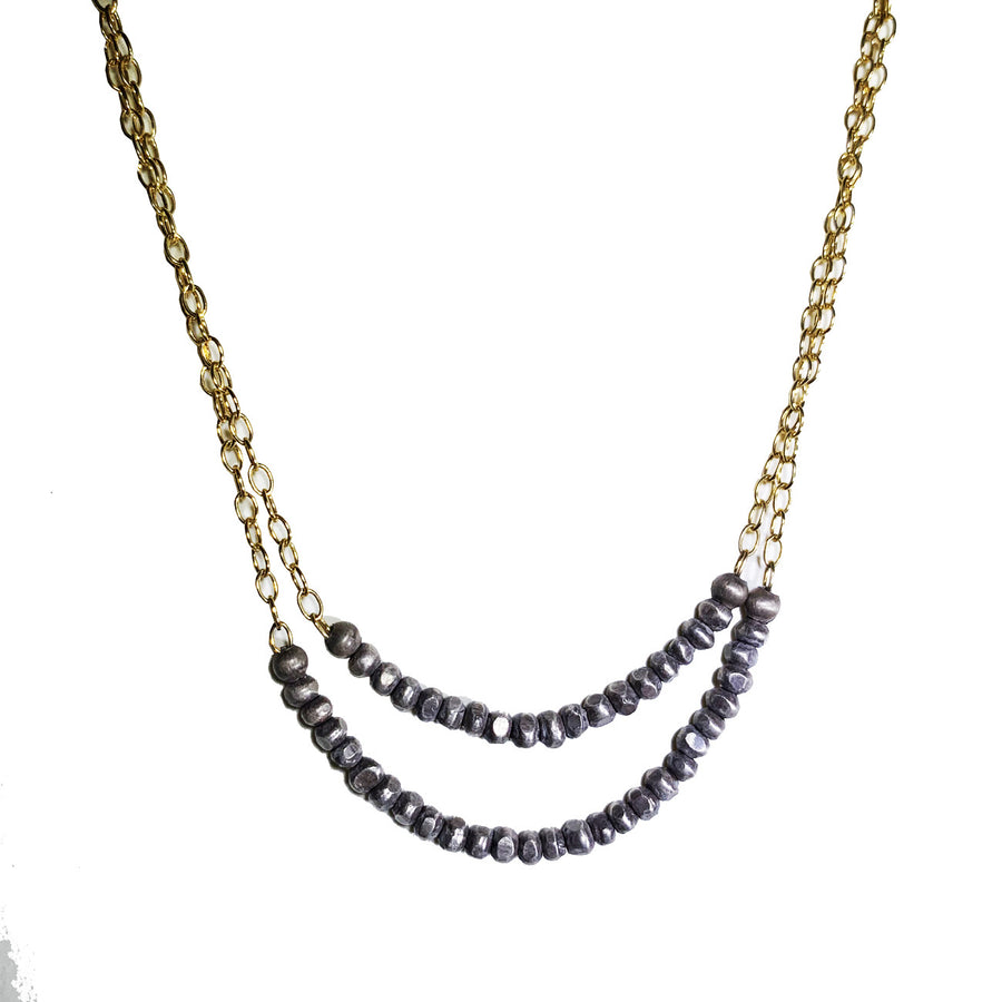 Sterling Beaded Strands With 14k Goldfilled Chain