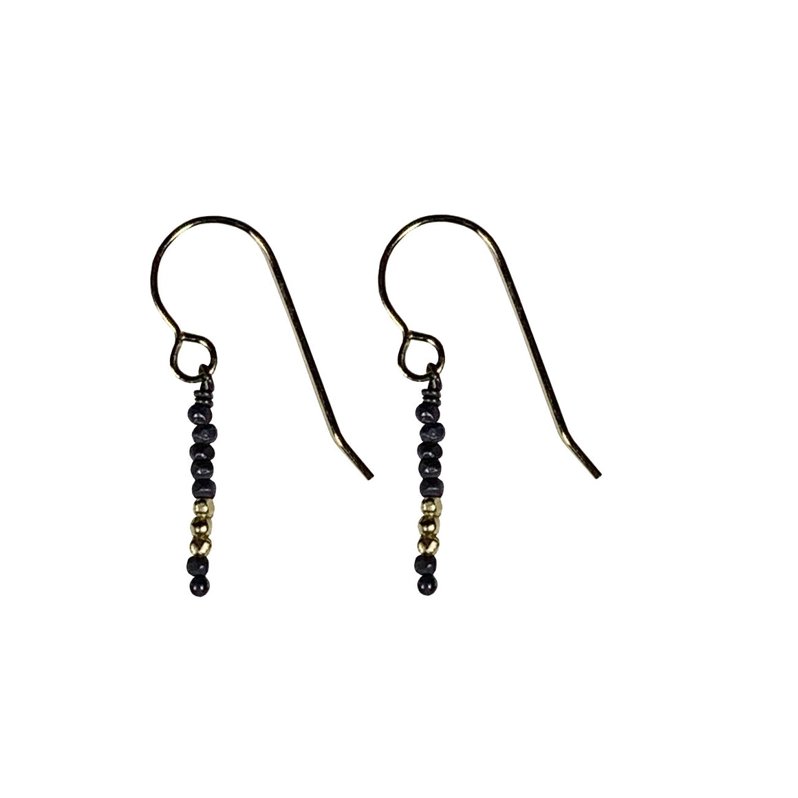 Oxidized Sterling Bead With Gold Vermeil Earrings