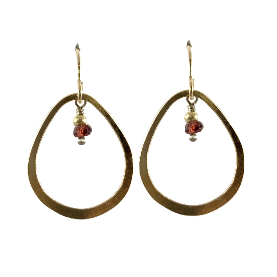 14kt Goldfilled Teardrop Earrings with Garnet