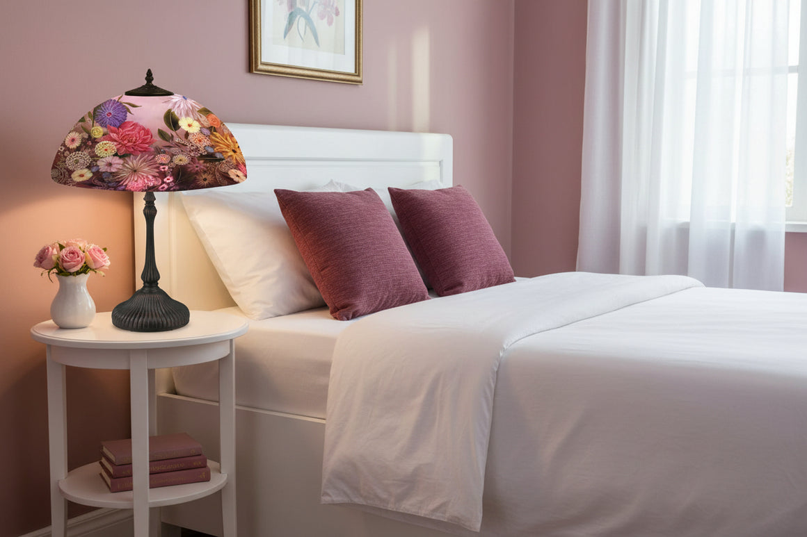 Reverse Hand Painted New Dawn Lamp by Jamie Barthel